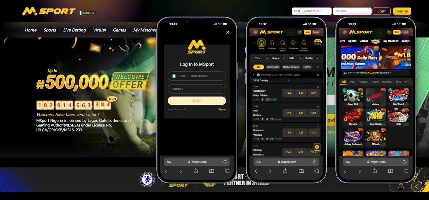 Msport Desktop and Mobile Screenshot